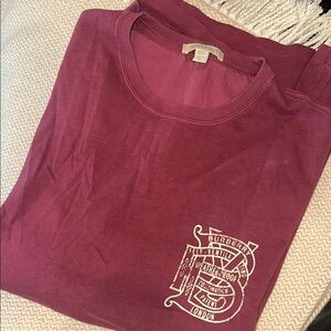 Burberry Maroon Graphic T-Shirt
